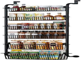 CARLA HOME 6-Tier Over the Door Organizer Heavy-Duty Metal Pantry Rack with Hanging Baskets for Home LSB-36340