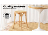 Artiss Bar Stools Set of 3 Kitchen Wooden Bar Stool Dining Chair 65cm BA-L-RA-B13-NAX3