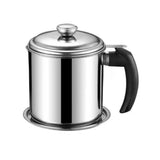 Oil Filter Pot Stainless Steel Food Grade Dust Proof Fine Mesh Grease Strainer Storage Can with Lid V1294-YM0718-3118220028527