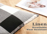 Rustic Buffalo Plaid Pillows with Inserts Set of 2, Retro Cotton Linen Decorative Throw Pillows for V1258-DP02-C-3197