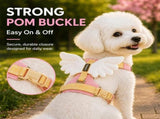 Adorable Angel Wings Dog Harness with Glowing 3D Luminous Design, Breathable No-Pull Walking Vest V1341-ZY-JYUCYZRL-PURPLEHARNESSLEASHSET-L