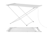 Devanti Heated Towel Rail Electric Clothes Airer Foldable Drying Rack 8 Bars TW-C-701Y-ALUM