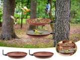 Fence Bird Feeders Tray, 2pcs Tree Mounted Wild Bird Bath, with Heavy Duty Iron Ring, for Outdoors V1366-AZ2-W-23312
