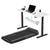 Lifespan Fitness V-FOLD Treadmill with ErgoDesk Automatic Standing Desk 1500mm in White/Black with V420-LFTM-VFOLD-E