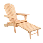 Gardeon Adirondack Outdoor Chairs Wooden Sun Lounge Patio Furniture Garden Natural FF-BEACH-CHOTTO-NTL