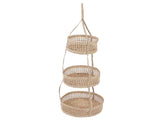 Hanging Fruit Basket Rattan 3 Tiers Multifunctional Foldable Elegant Style Easy Installation Hanging V1294-YM0715-3118210370211