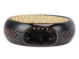 Bronze Brown Tea Light Teapot Warmer Hollow Concave Looking Ceramic Tea Tealight Coffee Heater V1294-YM0703-3118230129211