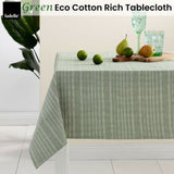 Ladelle Green Eco Cotton Rich Tablecloth 150 x 225 cm V442-LDE-TABLEC-ECO225CM-GREEN-RE