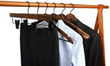 TOPIA HANGER Pants Hangers, Wooden Skirt Hangers with Adjustable Metal Clips, Premium Retro Finish V1258-DP02-F-236