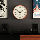 Newgate Radio City Wall Clock Black Arabic Dial - Matte Pumpkin Orange V398-NM-RADC254PO