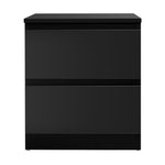 Artiss Bedside Table 2 Drawers - PEPE Black FURNI-E-PURE-BK