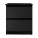 Artiss Bedside Table 2 Drawers - PEPE Black FURNI-E-PURE-BK