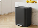 Cefito Kitchen Trash Can 40L Pedal Bins Rubbish Bin Steel with Soft Close Lid, Removable Inner RB-40L-1C-BK