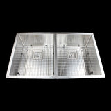 835x505mm Handmade 1.5mm Stainless Steel Undermount / Topmount Kitchen Sink with Square Waste V63-817913