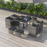 Horrocks 8 Seater Outdoor Dining Set-Grey V264-OTF-503S-LGR