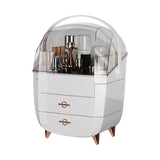 WHITE Luxury Transparent Flip-top Cosmetic Organizer, Large Capacity with Smart Compartments, V1232-HZSNX005