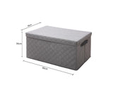 SOGA Extra Large Grey Non-Woven Diamond Quilt Grid Fabric Storage/Organizer Box SBOX044