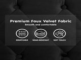 Sarantino Faux Velvet Tufted Sofa Bed Couch Futon - Black SOFA-M2540-SUE-BK