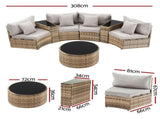 Gardeon 4 Seater Outdoor Sofa Set 7PCS Table Chair Brown Rattan Patio Furniture ODF-SOFA-7PC-RTA-BR-ABC
