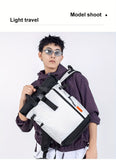 Roll-Top Backpack Travel Backpack Water-Resistant Backpack Unisex Backpack - Black - Size M V1347-127-40736-BLK-M