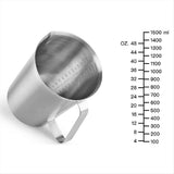 304 Stainless Steel Measuring Cup with Handle and Pour Lip, Metal Pitcher with Oz and ML Marking, V1366-AZ2-W-16263