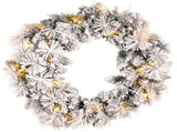 Christabelle 61cm Christmas Wreath Snowy Dorset Pine with Multi-Function LED Lights Tree Door D 112_WFLSD61