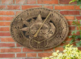Outdoor Wall Clock, for Patio and Pool, Round, Metal, Rustic,Waterproof,Outdoor Clock V1366-AZ2-W-07498