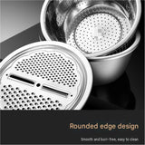 Home Salad Preparation Kit-Multifunctional Stainless Steel Vegetable Grater Bowl Set and Silicone V888-ELOSUNG56098-7