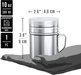 14 oz Metal Parmesan Cheese Shakers 1-pc 10 oz Stainless Steel Salt Pepper V1259-DP01-F-525