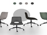 2 Set Office Desk Chair - PU Leather Home Swivel Chair Cut-Out Seat HALO GREY V274-FT-VOC-002BK-GY2