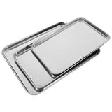 3pcs Stainless Steel Lasagna Pan Silver Rectangular Baking Cooking Chefs V1370-AZ4-15352