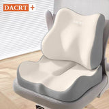 2-piece Beige Ergonomic Memory Foam Seat Cushion with Lumbar Support - Breathable Contoured Design V888-ELOSUNG50718
