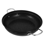 Black Stainless Steel Wok with Double Handles, Cooking Pot for Home Kitchen Use V1370-AZ4-08571
