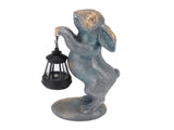 Bunny Figurine with Solar Lantern Resin Bunny Statue Light Auto Light Sensing for Outdoor Garden V1294-YM0901-3111250023611