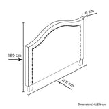 Bed Head Queen Size Charcoal Headboard with Curved Design Upholstery Linen Fabric V43-BED-CARLQCH