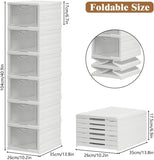 CARLA HOME 6-Tier Stackable Shoe Storage Box Organizer with Clear Door for Closet, Entryway or V178-36188