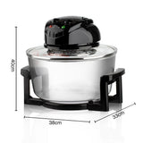 12L 8-in-1 Electric Air Fryer with 360&deg Panoramic Glass Bowl, 1200W Low-Fat Multi-Purpose Cooker for V1107-CS-ZAILXA22