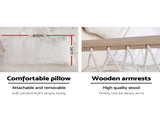 Gardeon Hammock Chair Hanging with Armrest Camping Hammocks Cream HM-CHAIR-ARM-CREAM