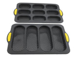Mini Loaf Pan Perforated Anti Stick Easy to Release Silicone French Bread Baking Pan Set for Home V1294-YM0901-3118240180311