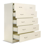 Tallboy Dresser 6 Chest of Drawers Storage Cabinet 85 x 39.5 x 105cm CBT-KLN-085-040-105-WHT