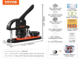 Button Maker Machine, 2.28 inch/58mm Pin Maker, Installation-Free Badge Punch Press Kit, Children V952-SLKXZJ58MM100NXJ1V0