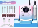 PinkBlue Portable Electric Nail Drill - Rechargeable, Adjustable Speed, Low Vibration V888-ELOSUNG22708