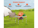 Folding Camping Table, Adjustable Height Portable Side Tables, Aluminum MDF Beach Table with Mesh V952-MDBKHWZDZ24Y0Q4P4001V0