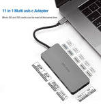 INTACT 9845T 11-in-1 USB-C Adapter HDMI/USB3.0*2/USB2.0*3/TypeC/SD*2/TF/ USB-C PD V28-ELEINT9845T