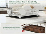 CARLA HOME 2 tier Dish Drying Rack with Drainboard & Utensil Holder for Kitchen V178-36539