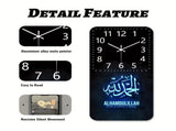 Black Silver Islamic Wall Clock Arabic Calligraphy Clock Decorative Clock Home Decor Islamic V1347-115-SIL-13158