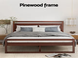 Artiss Bed Frame Queen Size Wooden Walnut WITTON WBED-WITTON-Q-WAL-AB