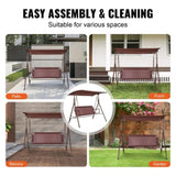 VEVOR 3-Person Patio Swing Chair, Outdoor Patio Swing with Adjustable Canopy, Porch Swing with V952-TJQQ68INX44IRJNFTV0