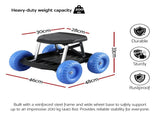 Gardeon Garden Cart Seat with Wheels, Rolling Work Stool with Tool Storage Tray, 440lbs GCT-SEAT-200KG-BL