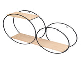 Round Shelf Firmly Welded Dual Use Strong Load Bearing Capacity Circle Metal Wood Wall Shelves for V1294-YM0714-3115210287811
